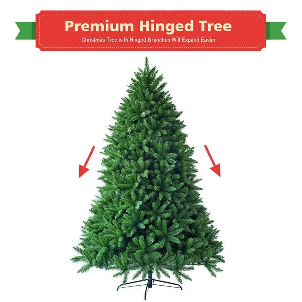 Costway 5 ft. Premium Hinged Unlit Artificial Christmas Fir Costway 5 ft. Premium Hinged Unlit Artificial Christmas Fir