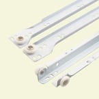 Self-Closing Design -Fits Most Bottom/ Side-Mounted Drawer Systems -15-3/4" Steel Tracks, Plastic Wheels, White (1-pair)
