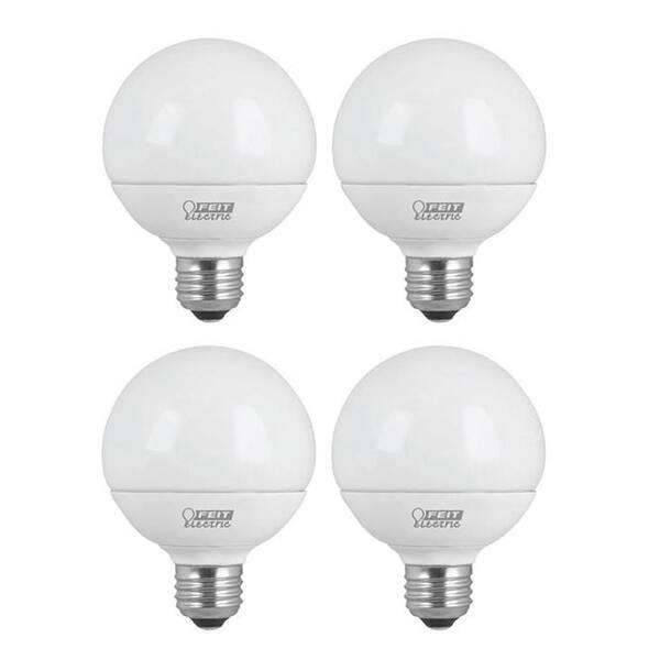 Feit Electric 60W Equivalent Warm White (3000K) G25 Dimmable Frost LED Light Bulb (4-Pack)
