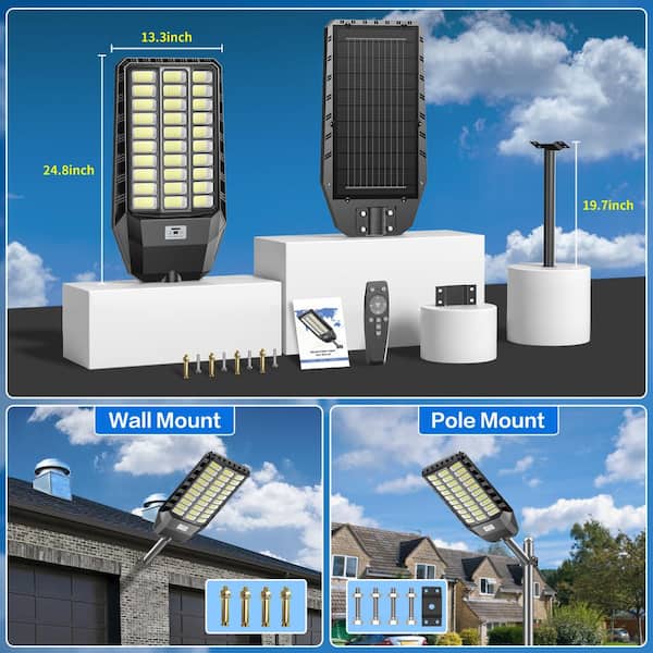 JAZAVA 420000 Lumen 240° Black Motion Sensing Dusk to Dawn