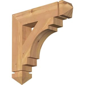 3.5 in. x 18 in. x 18 in. Western Red Cedar Merced Arts and Crafts Smooth Bracket