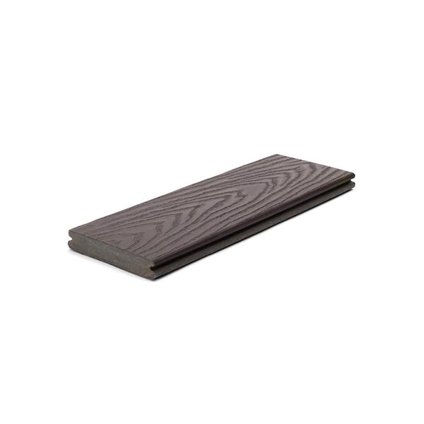 Trex Select 1 in. x 6 in. x 1 ft. Woodland Brown Composite Deck Board Sample