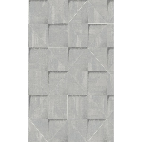 Walls Republic Blue Textured Geometric Tiles Paste the Wall Double Roll Wallpaper 57 sq. ft.