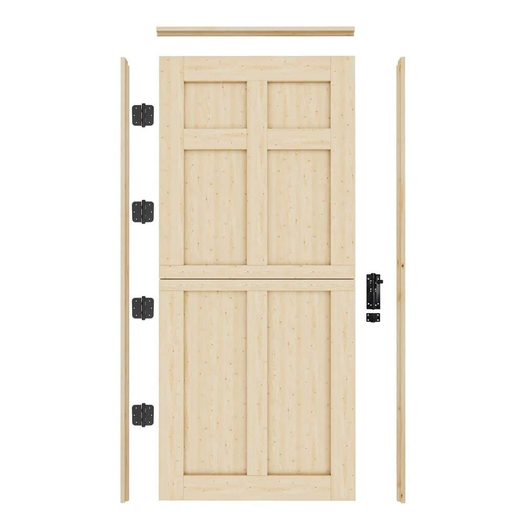 EH PUERTA 36 in. x 80 in. Solid Pine Universal 6 Panel Unfinished