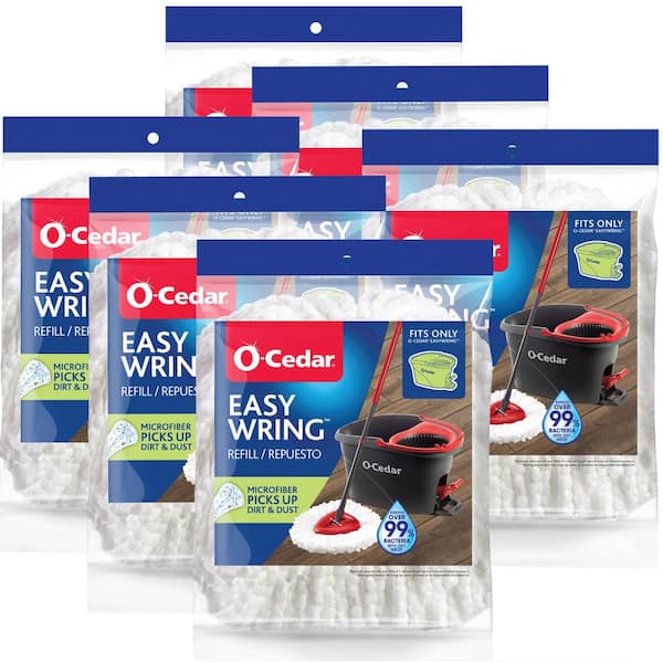 EasyWring Spin Mop Head Replacements, Machine Washable Microfiber Refills (6-Pack)