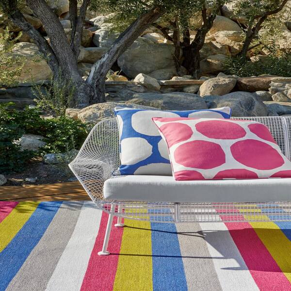 Jules Stripe Handwoven Multi 8 ft. x 10 ft. Outdoor Area Rug