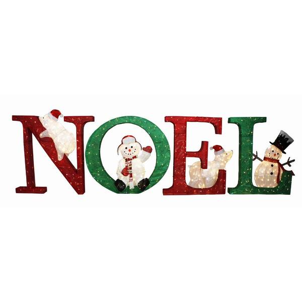 Home Accents Holiday 48 in. Christmas Noel with Polar Bear/Snowman
