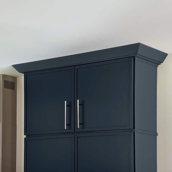 Leyton 33 in. W x 24 in. D x 18 in. H Ready to Assemble Plywood Slim Shaker Wall Bridge Kitchen Cabinet in Ink Blue