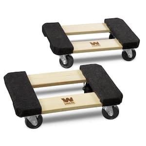 1320 lbs. Capacity 12-by-18 in. Hardwood Furniture Dolly (2-Pack)