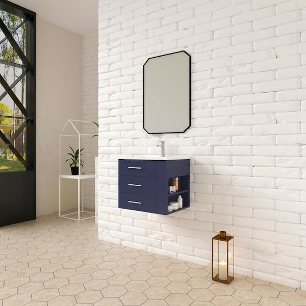 HOMEVY STUDIO Rita 24.25 in. Single Sink Wallmount Bath Vanity
