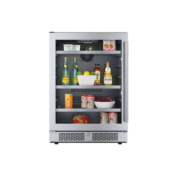 Avallon 24 in. Single Zone 140-Cans Built-in or Freestanding Beverage Cooler in Stainless Steel