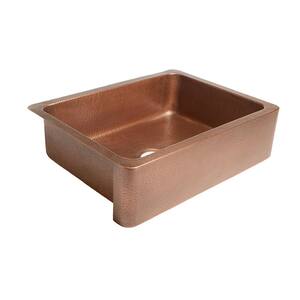 Lange Farmhouse/Apron-Front Handmade Pure Solid Copper 30 in. Single Bowl Kitchen Sink in Antique Copper