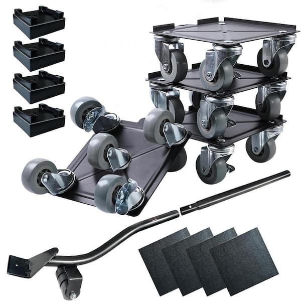 Max Capacity 3335 Ib. Furniture Sliders Lifters Tool Set with 5 Wheels for Moving Heavy Duty, Gray
