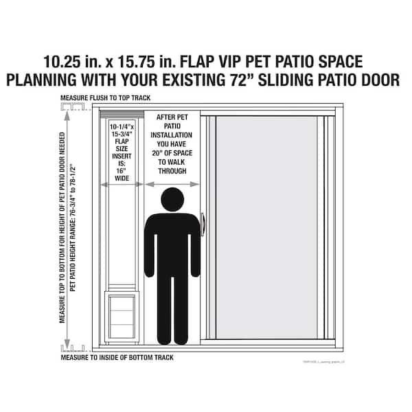 Insulated Airseal Pet Patio Door, Vinyl Sliding Patio Pet Door