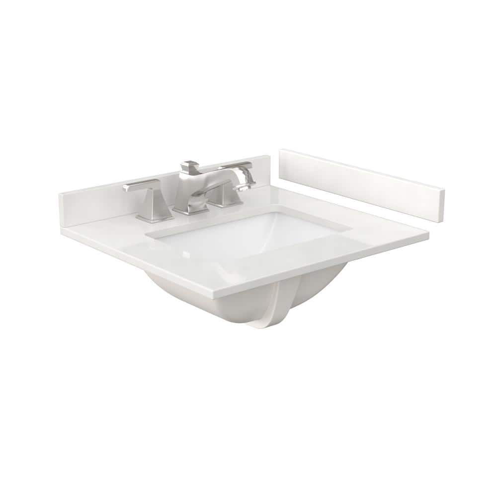 Beckett 24" White Freestanding Single Bathroom Vanity with Quartz Top