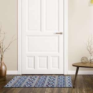 Canton Blue 2 ft. x 4 ft. Contemporary Kitchen Area Rug