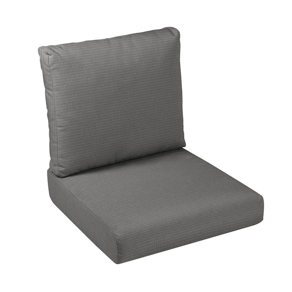 SORRA HOME 27 in. x 23 in. x 5 in. (2-Piece) Deep Seating Outdoor Dining Chair Cushion in ETC Steel