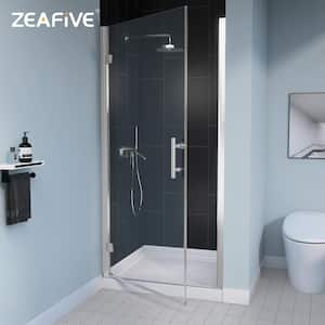 36 in. W x 72 in. H Frameless Pivot Swing Single Shower Door in Chrome Finish with 1/4 in. Tempered Glass Left Hinged