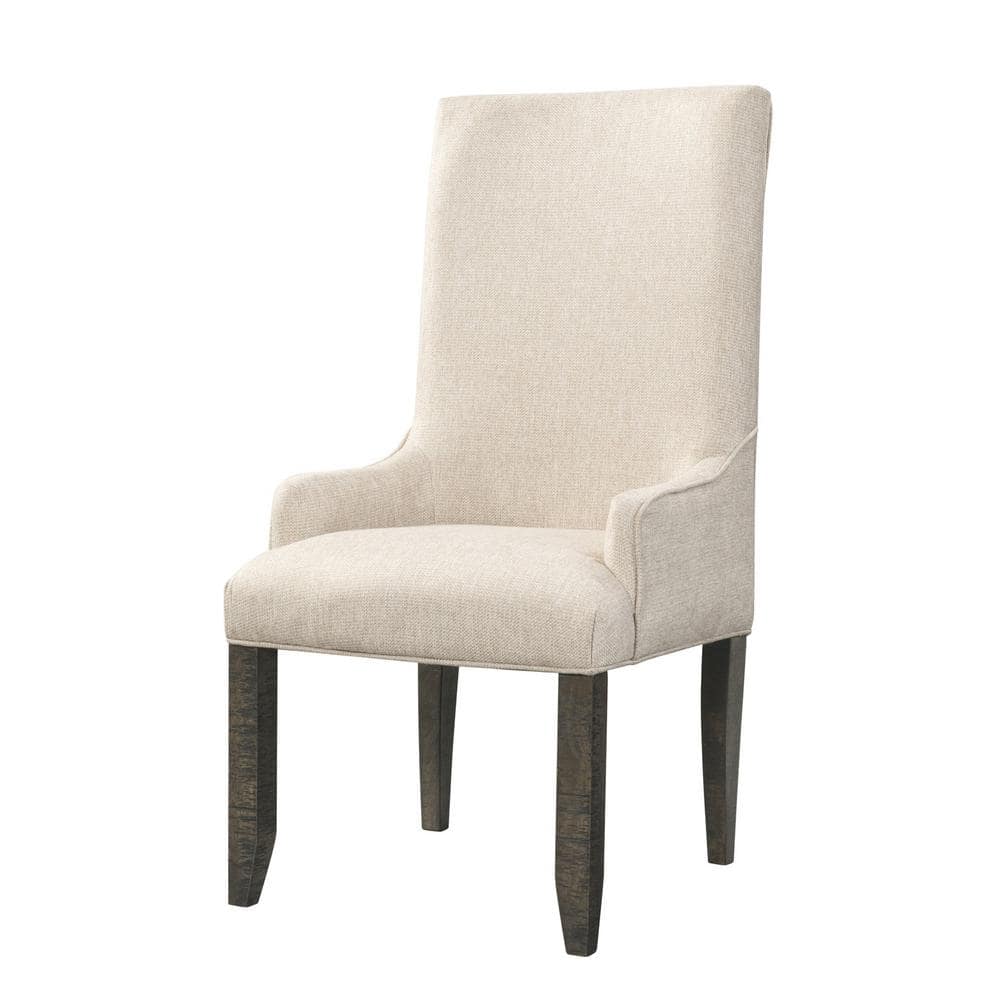 Stanford Dark Ash Dining Set with Light Brown Upholstered Chairs