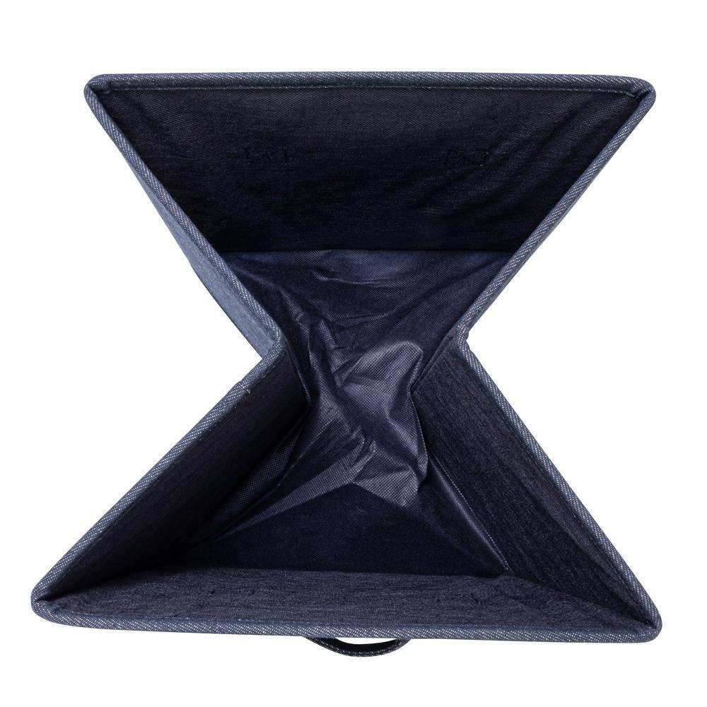 Denim Blue Fabric Stackable Storage Cubes with Cloth Handles