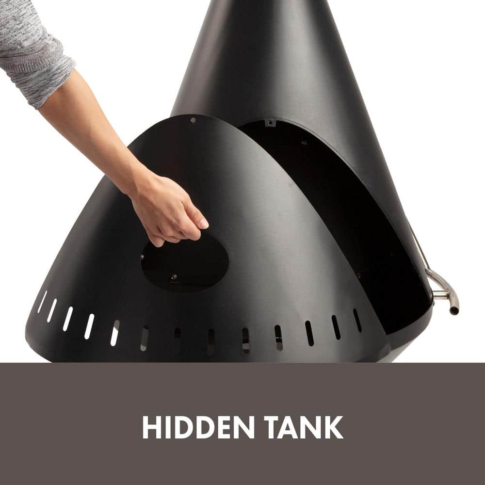 Cuisinart Black and Stainless Steel Chimenea Propane Fire Pit