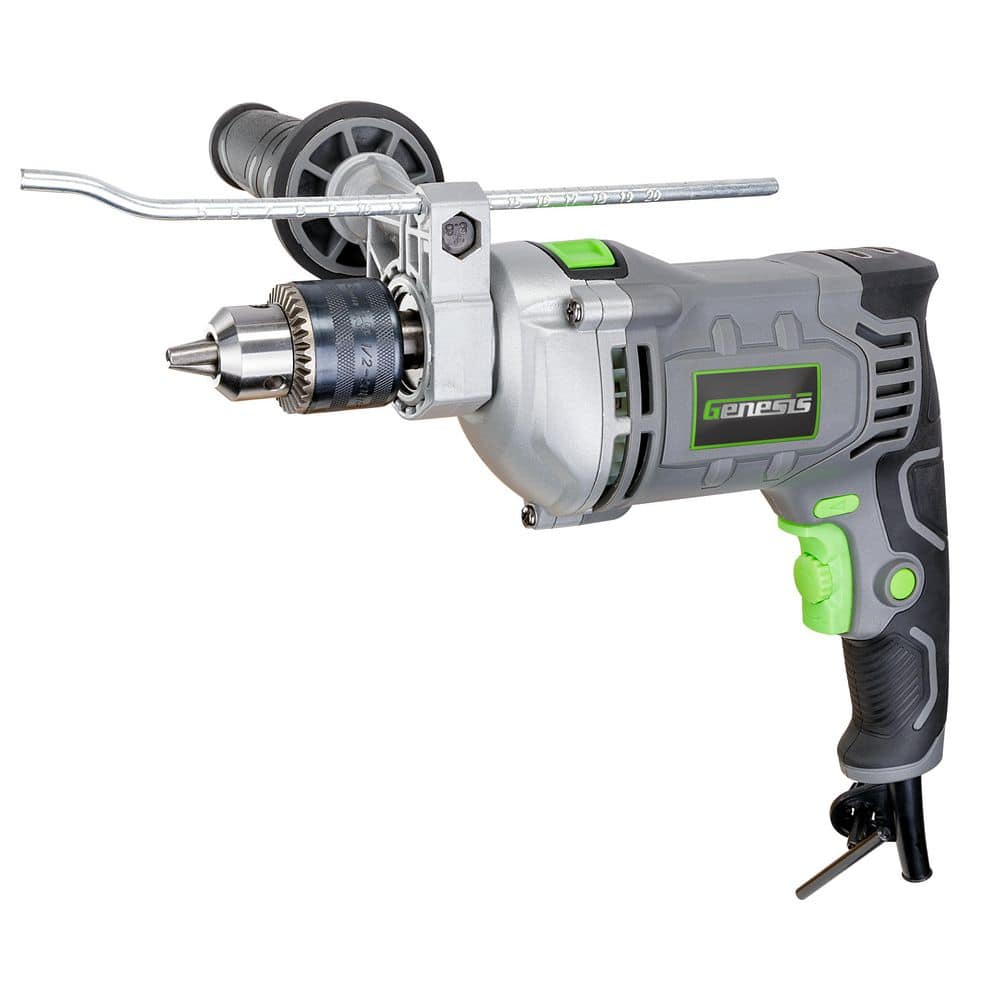 GENESIS 7.5 Amp 1/2 in. Variable-Speed Reversible Heavy-Duty Hammer Drill (GHD1275B)