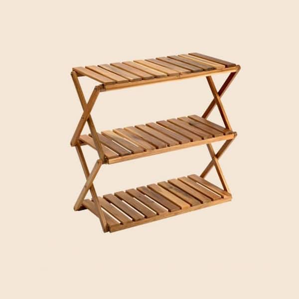 3-Tier Natural Wood Plant Stand (27.5 in. H W x 28.8 in. H