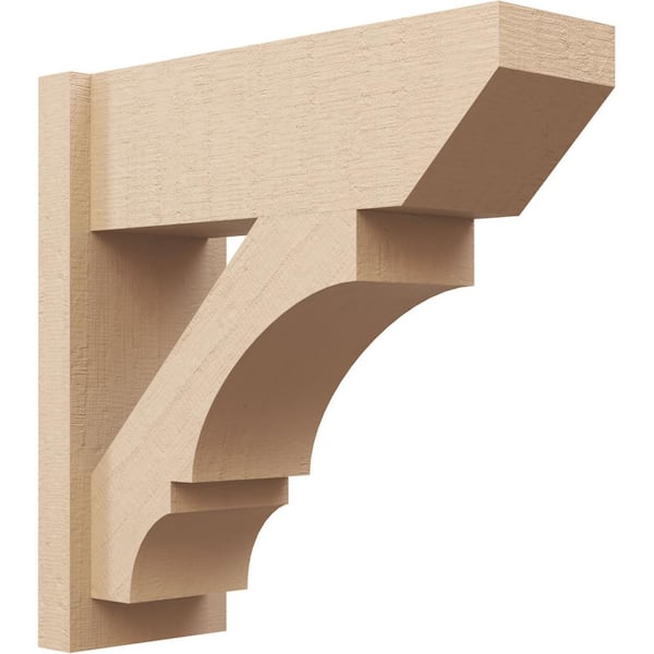 Ekena Millwork 8 in. x 22 in. x 22 in. Balboa Slat Rough Cedar Woodgrain Timberthane Polyurethane Outlooker, Primed Tan