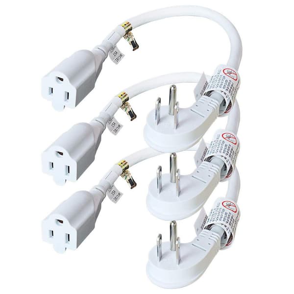 1 ft. 14 Gauge 3-Conductor Heavy Duty Indoor Extension Cord Flat Plug ...