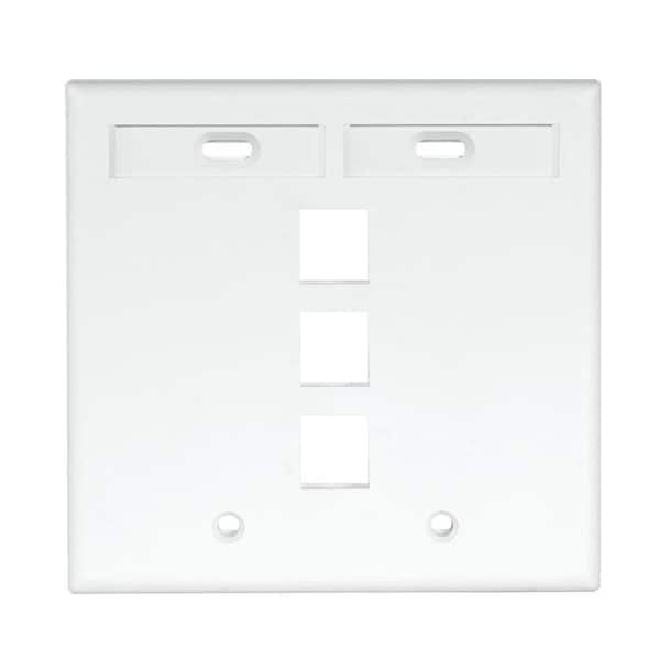 Leviton White 2-Gang Audio/Video Wall Plate (1-Pack)