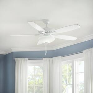 Menage 52 in. Integrated LED White Ceiling Fan with Light Kit and Remote Control Works with Google and Alexa