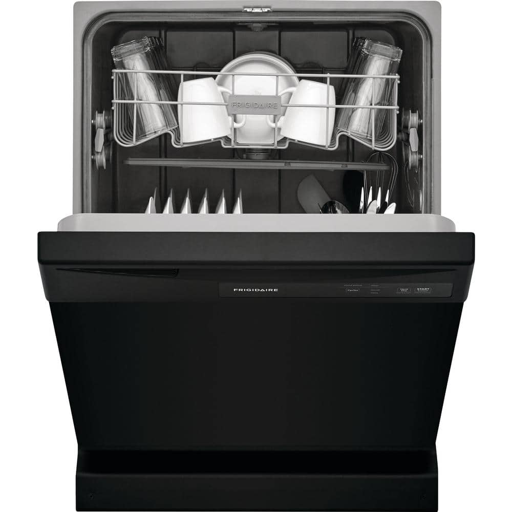Frigidaire 24" Black Front-Control Built-In Dishwasher