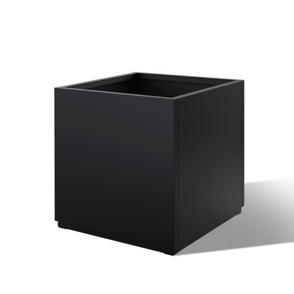 TUYOHW 18 in. Black Metal Rectangular Planter Box-Outdoor Garden Flower ...