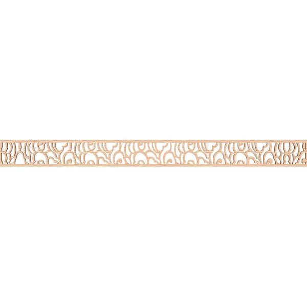 Ekena Millwork Springfield Fretwork 0.25 in. D x 46.375 in. W x 4 in. L Red Oak Wood Panel Moulding