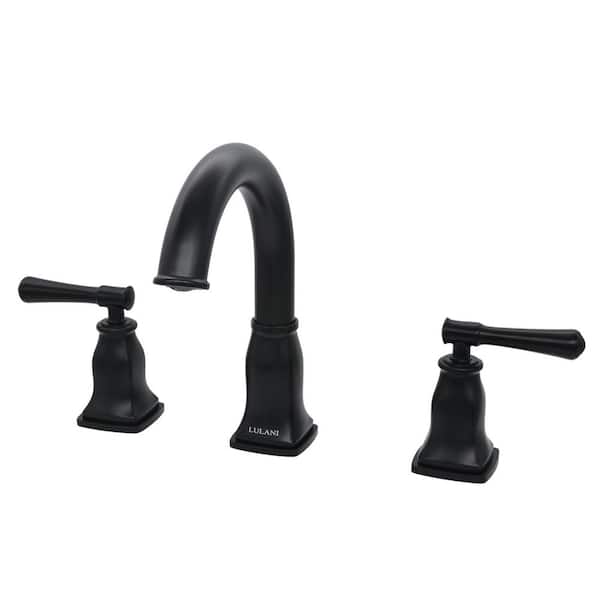 Lulani Aurora 2-Handle 8" Widespread Bathroom Faucet in Matte Black