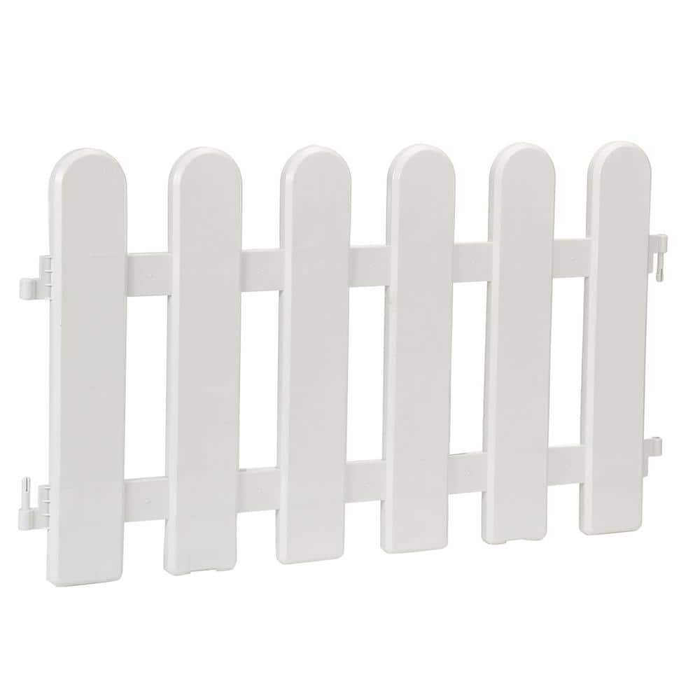 20 In X 18 In White Plastic Picket Fence Decorative Garden Fencing 4   White Plastic Edging Efwf5040 64 1000 