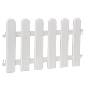 7 in. L x 8 in. W White Plastic Picket Fence Decorative Garden Fencing (4-Pack)