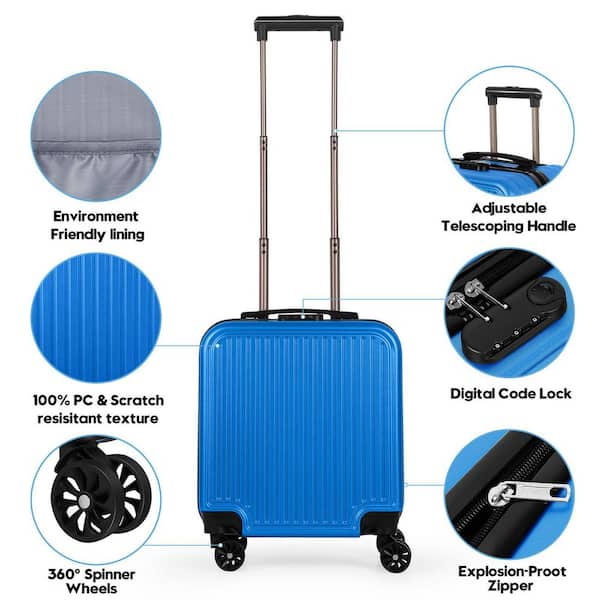 HIKOLAYAE 1-Piece Dark Blue ABS Plastic Hardside with Spinner