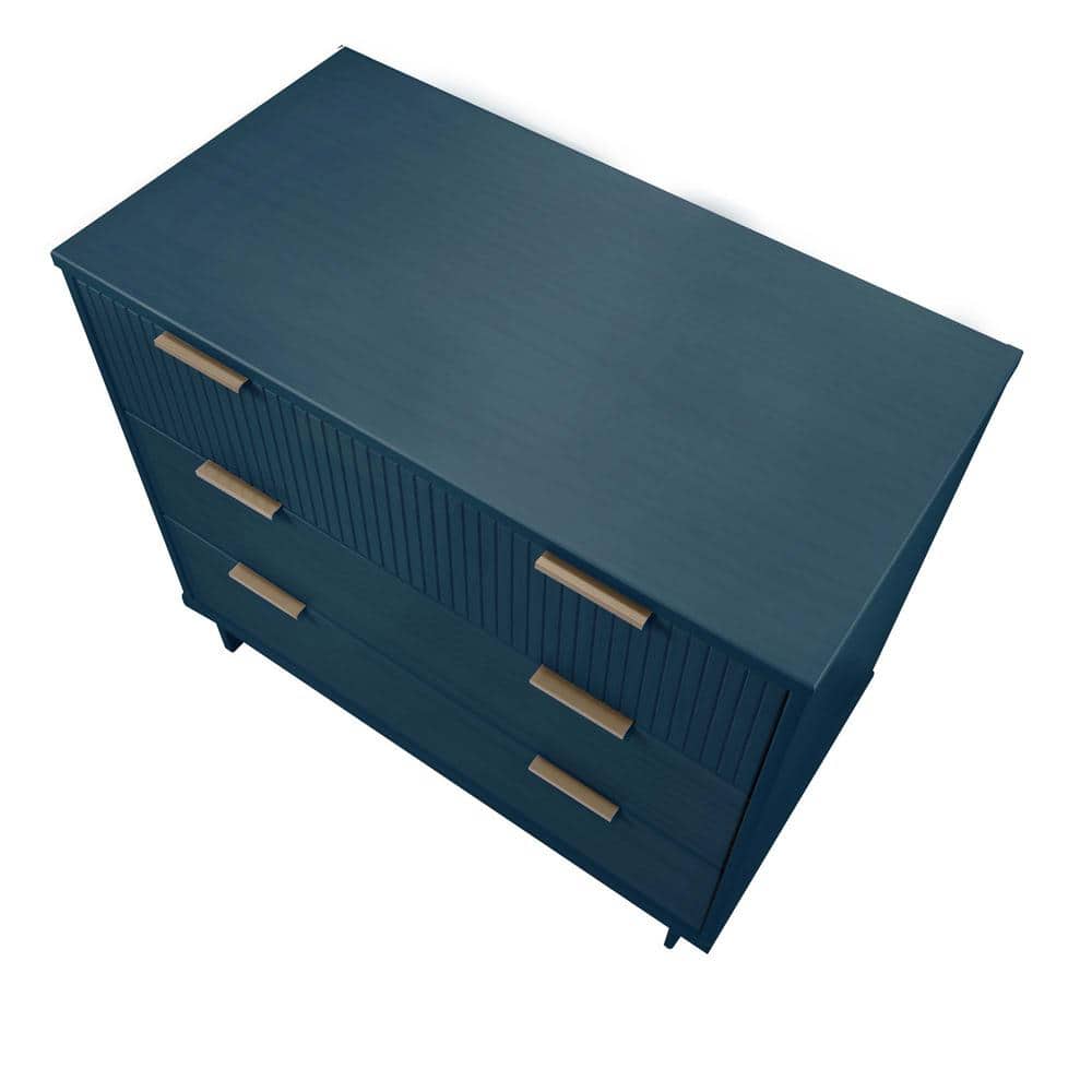 Midnight Blue Double Dresser Set with Soft Close Drawers