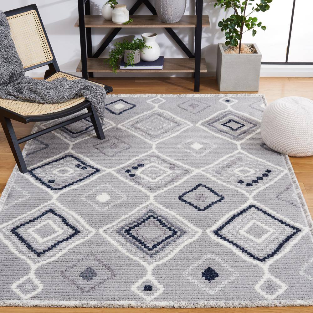Marrakesh Gray and Light Gray 8' x 10' Wool Area Rug