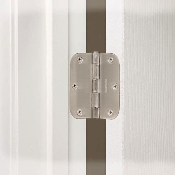 3-1/2 in. x 5/8 in. Radius Satin Nickel Door Hinge Value Pack (24-Pack)
