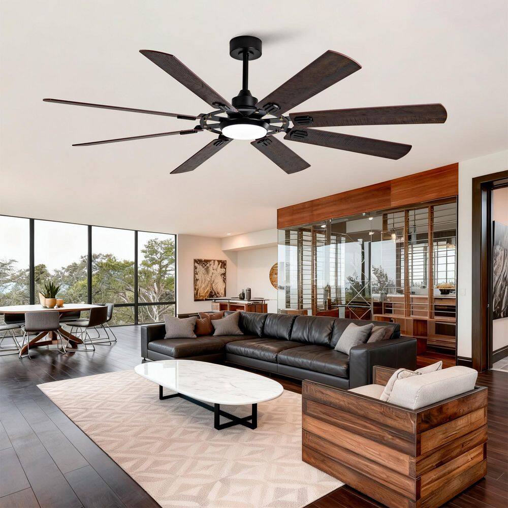 72 in. Indoor/Outdoor Black Downrod Mount Standard Ceiling Fan with Dual-Finish Blade, Dimmable LED and Remote Control price history on PriceWatchPro