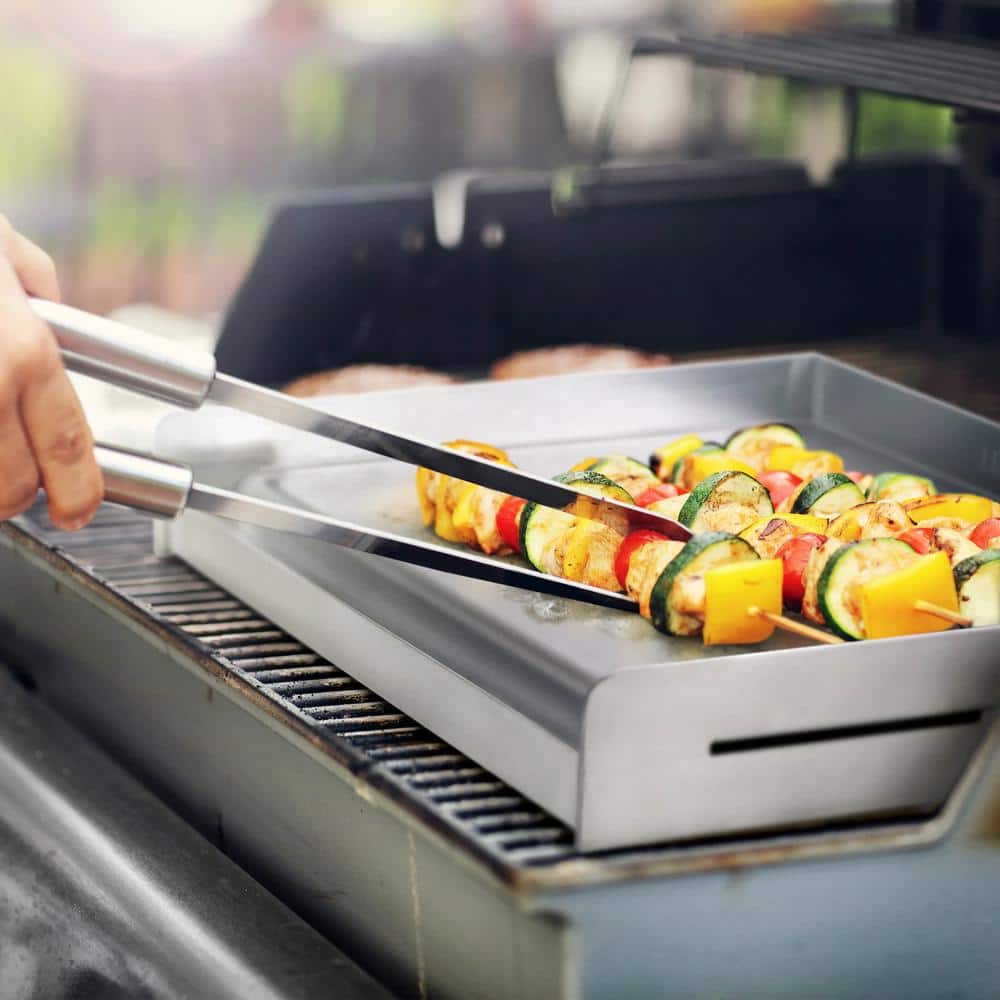 Universal Stainless Steel BBQ Griddle with Ventilated Cross-Bracing