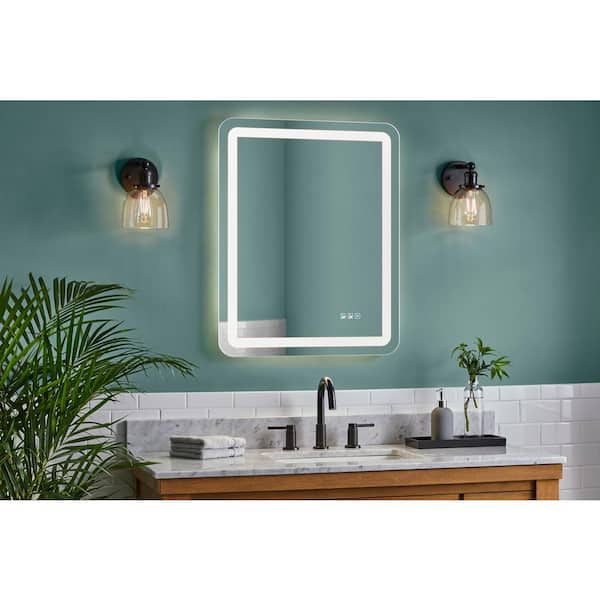 Glacier Bay 24 in. W x 30 in. H Rectangular Frameless Anti-Fog LED Light Wall Bathroom Vanity Mirror