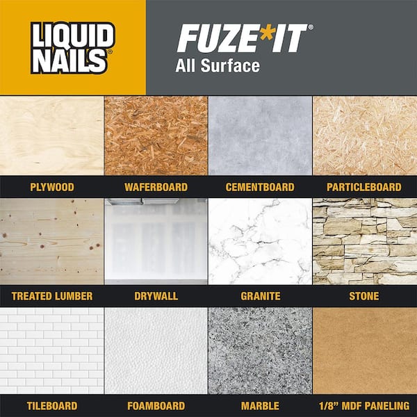 Liquid Nails - Fuze It 9 oz. Gray All Surface Construction Adhesive
