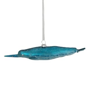 7.5 in. Blue Glass Pipefish Christmas Ornament