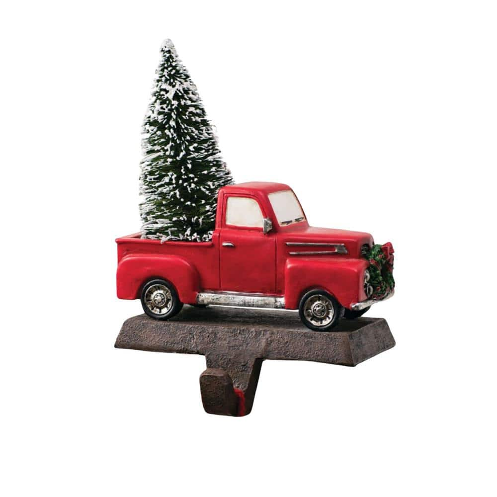 SULLIVANS 7.75 in.  Red Christmas Truck  and  Tree Stocking Holder