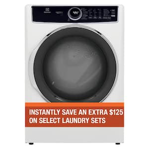 8 cu. ft. White Front Load Perfect Steam Gas Dryer with LuxCare Dry and Instant Refresh