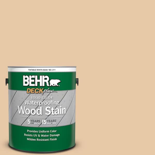 BEHR DECKplus 1 gal. #SC-133 Yellow Cream Solid Color Waterproofing Exterior Wood Stain