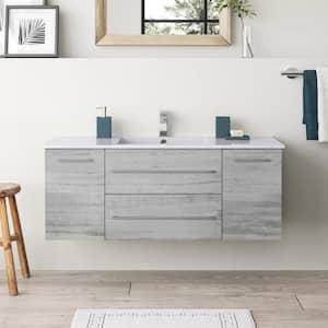 Kato 48 in. W x 19 in. D x 20 in. H Single Sink Wall Bathroom Vanity Cabinet in Soho with Cultured Marble Top in White